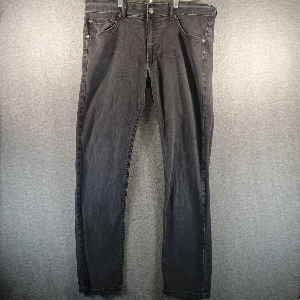 Vintage Wrangler Jeans Men 37/30‎ Slim Retro Black Mid Rise Straight Leg